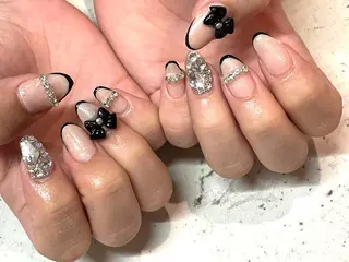 ネイル 韓国/ワンホン/長さ 出しつけ放題🎀のネイルデザイン
