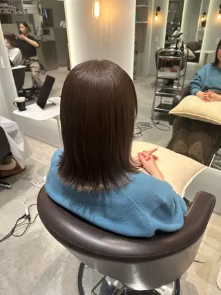 ミディアム カラー 髪質改善ストレート 中林優太のヘアスタイル