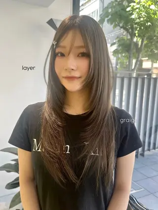 ロング カラー ハイトーン/透け感 カラー🎀真香のヘアスタイル