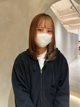セミロング 横浜/メンズカット 曲がる縮毛矯正のヘアスタイル