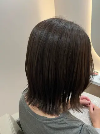 ミディアム カラー 透明感カラー/顔周り くびれヘア/原田愛梨のヘアスタイル