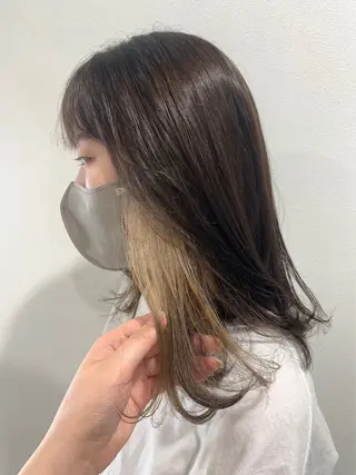 ミディアム カラー 川口歩登 【blanc】春日のヘアスタイル