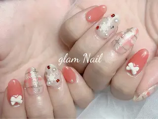 ネイル エツメ💅 長さ出し🎀デザインのネイルデザイン