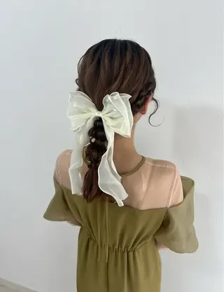 ミディアム ヘアアレンジ 大羅 海比のヘアスタイル