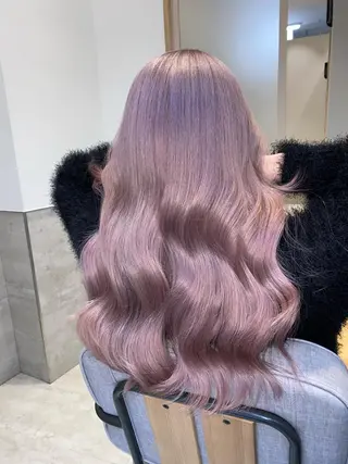 セミロング カラー ブリーチ 透明感HIDEのヘアスタイル