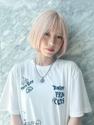 ショート カラー ✨デザインカラー✨ ハイトーン　森貴章のヘアスタイル
