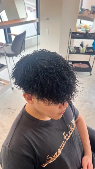 ミディアム パーマ 野村 星斗のヘアスタイル