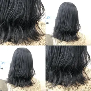 セミロング カラー パーマ ヘアアレンジ メンズ キッズ 上品＆韓国風 🥀海心🥀のヘアスタイル