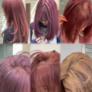 ロング カラー 🤍ハイトーン/デザ インカラーまりん🤍のヘアスタイル