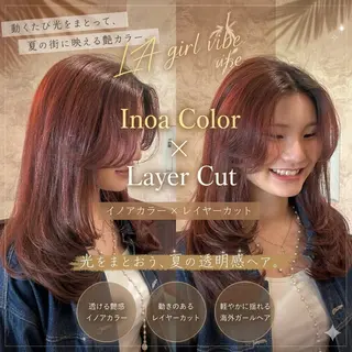 ロング カラー 🍒ハイレイヤー🍒 海外ヘア🍒Momoのヘアスタイル