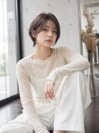 ショート カラー 艶カラー/髪質改善 白髪ボカシ近藤大二郎のヘアスタイル