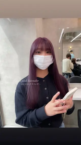 ロング カラー 抜け感レイヤー︴ ニュアンスカラーのヘアスタイル