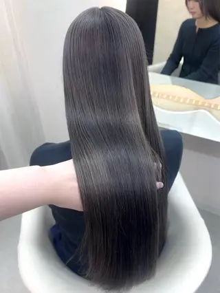 ロング カラー ヘアアレンジ 🖤kana/艶髪/ 韓国風暗髪カラー🖤のヘアスタイル