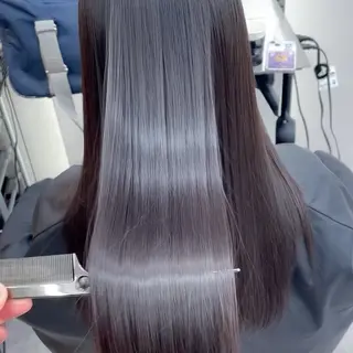 ロング カラー 縮毛矯正/ストンボブ Wカラー💎ヒデジのヘアスタイル