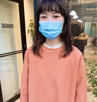 セミロング カラー パーマ ヘアアレンジ パーマスタイル🔅 sayacaのヘアスタイル