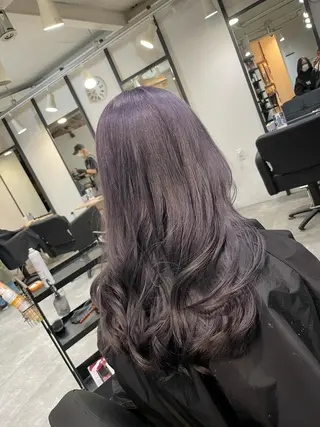 セミロング カラー 難波ブリーチカラー 伊藤洋輝のヘアスタイル