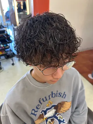ショート パーマ メンズ 三宅 壱輝のヘアスタイル