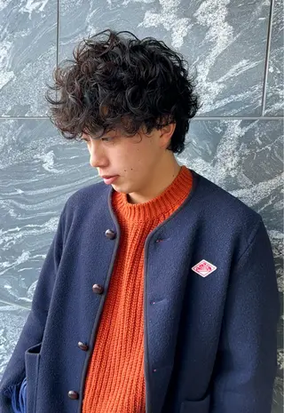 パーマ メンズ 樋野 亮のヘアスタイル