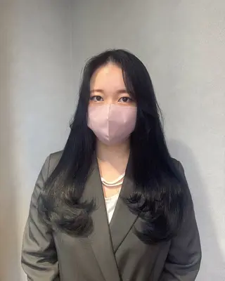 ロング Rena/韓国 /ワンホンヘアのヘアスタイル