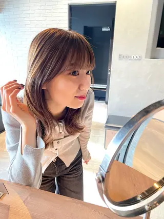 ミディアム カラー パーマ 髪質改善/縮毛矯正/ 透明感🩵NANAのヘアスタイル