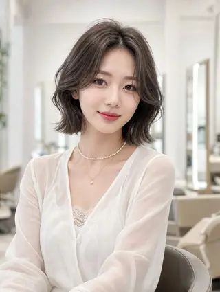 ショート カラー 韓国レイヤーカット× 髪質改善ラビマーニのヘアスタイル