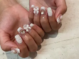 ネイル 韓国/ワンホン/長さ 出しつけ放題🎀のネイルデザイン