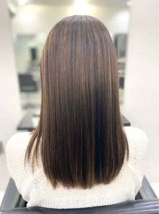 セミロング カラー レイヤーカット 赤み消し　店長/大和のヘアスタイル
