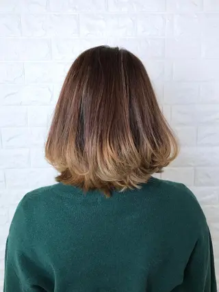 ミディアム カラー 髪質改善縮毛矯正 美容師✂️山崎竜二のヘアスタイル