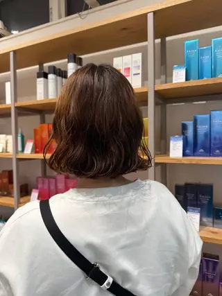 ミディアム パーマ 石川 珠有のヘアスタイル