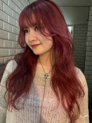 ロング カラー ヘアアレンジ minto/ パーマモデル募集中のヘアスタイル