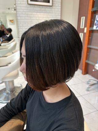 ショート AYANO艶カラー/ サラツヤ縮毛矯正のヘアスタイル