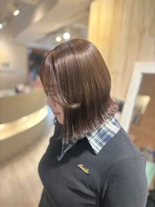 ミディアム ツヤ感カラー/韓国 カットkanna🖤のヘアスタイル