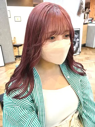 セミロング カラー ena/ブリーチなし 透明感・レイヤー🎀のヘアスタイル