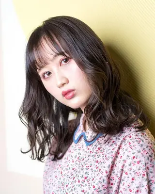 ミディアム パーマ カラー 松尾 泰伸のヘアスタイル