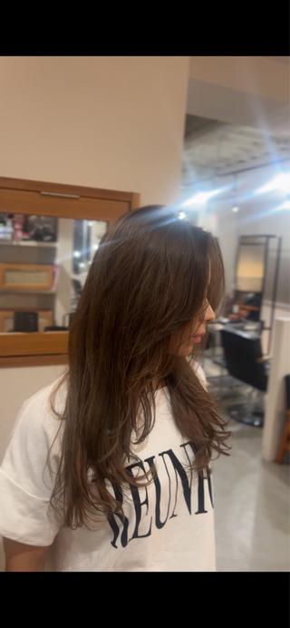 ロング カラー 栄/海外風カラー/ ナチュラル縮毛のヘアスタイル