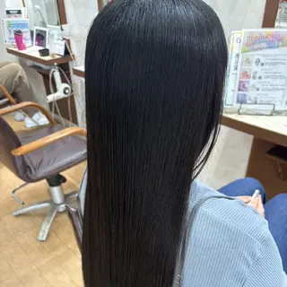 ロング 縮毛矯正/ワンカラー モデル募集🫧田村のヘアスタイル
