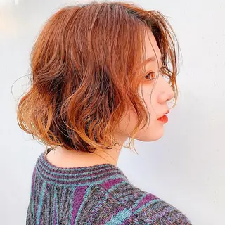 ショート カラー パーマ 中川 竜誠のヘアスタイル
