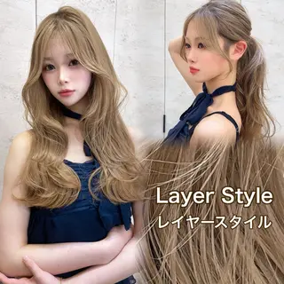 ロング ブリーチなし 透明感カラー/艶髪のヘアスタイル