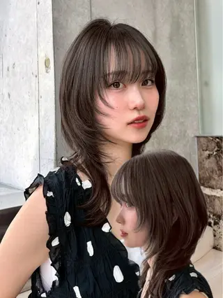 ミディアム カラー ヘアアレンジ 大宮/ハッシュ/透明 感カラー/NAOのヘアスタイル