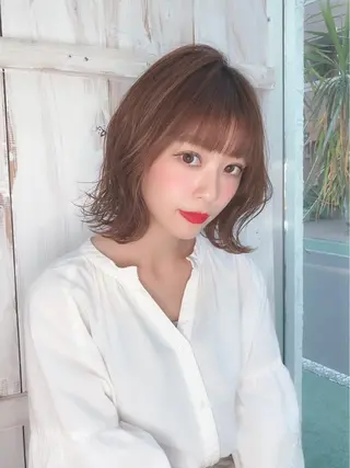 ミディアム カラー パーマ 中目黒✂︎店長✂︎ TOMOHIROのヘアスタイル