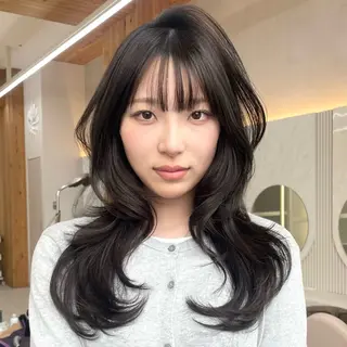 セミロング カラー momo もものヘアスタイル