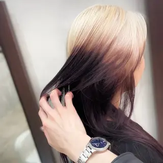 ロング カラー ⭐️韓国ブリーチ 顔周りカット⭐️のヘアスタイル