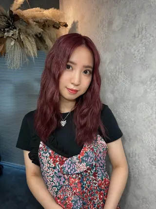 セミロング カラー ヘアアレンジ 韓国レイヤーカット/ 儚げカラーチナツのヘアスタイル