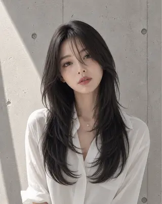 セミロング カラー ヘアアレンジ 🌫️大人韓国ヘア 🌫️naoyaのヘアスタイル