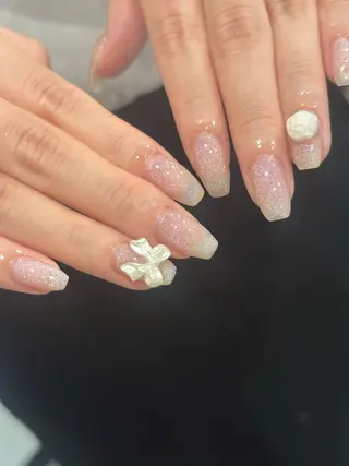 ネイル 本町🤍ちゅるん 自爪育成✨🤍のネイルデザイン