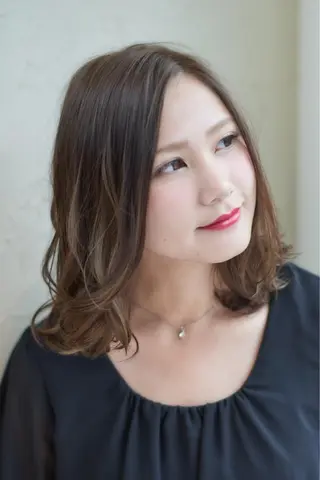 ミディアム カラー パーマ くせ毛カット✂️ カワタ　豊島区大塚駅のヘアスタイル