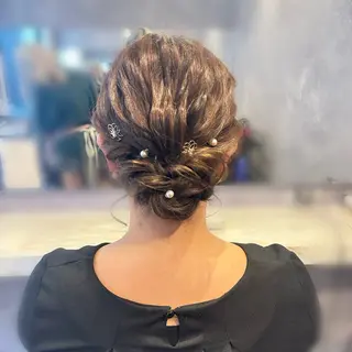 セミロング ヘアアレンジ 🖤kana韓国ヘア 艶髪カラー特化🖤のヘアスタイル