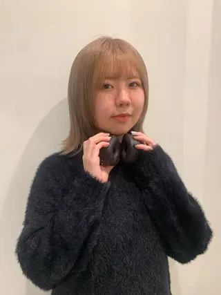 ミディアム カラー メンズ 落合希 Olivebeigeのヘアスタイル