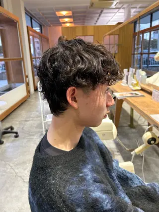 ショート パーマ メンズ 佐藤 悠生 メンズパーマ.カットのヘアスタイル