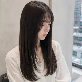 ロング 縮毛矯正/レイヤー/ 前髪カット/おばかんのヘアスタイル